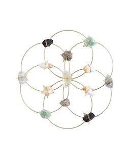 Crystal Grids: Crystal Grid - Healing Crystal Wall Decor - Flower Of Life - Large