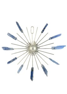 Sunburst Healing crystal grid - Silver with Blue Kyanite