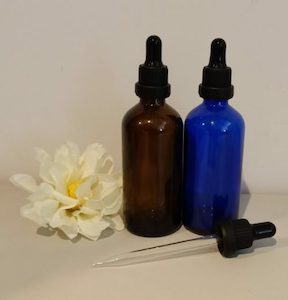 100ml Blue Glass Bottle with Tampertel Dropper