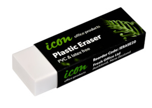 Stationery: Icon Eraser with Sleeve PVC & Latex Free