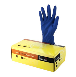 Latex Gloves: Bastion Hi-Risk P/F Latex Gloves