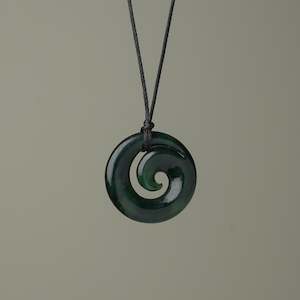 Small Greenstone Koru Pendant