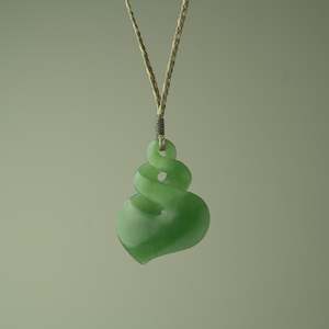 Large Greenstone Pikorua Pendant