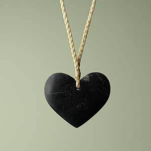 Large Kawakawa Pounamu Heart Pendant