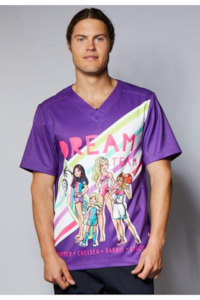 Sale: Licensed Print Unisex Baltic Fit Scrub Top - Barbie Dream Team