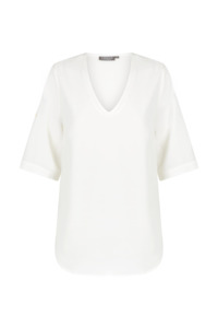 Career By Gloweave: Reese V Neck Top - Ivory