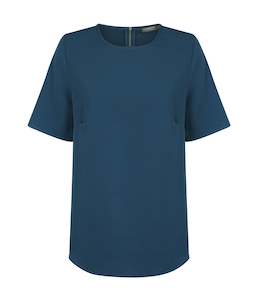 Career By Gloweave: Short Sleeve Soft Taylor Top - Ocean