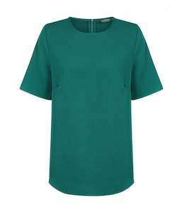 Career By Gloweave: Short Sleeve Soft Taylor Top - Emerald