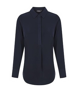 Career By Gloweave: Long Sleeve Soft Quinn Top - Navy