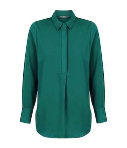 Career By Gloweave: Long Sleeve Soft Quinn Top - Emerald