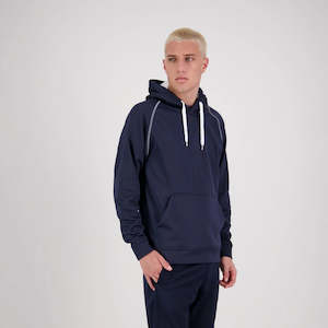 Hoodies Sweatshirts: Performance Pullover Hoodie - Navy/White