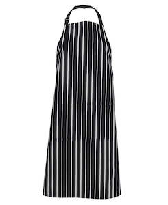 Bib Striped Apron with Pocket - Black/White