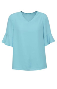 Womens Aria Fluted Sleeve Blouse