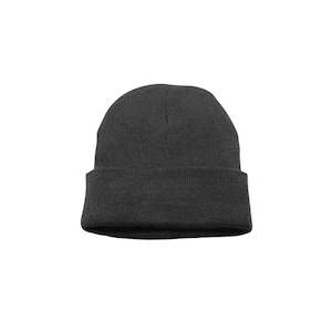 Headwear: Wool Acrylic Blend Beanie - Black