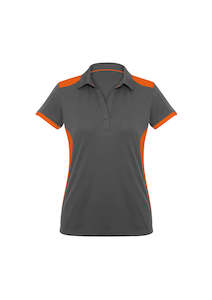 Ladies Rival Polo - Grey/Fluorescent Orange