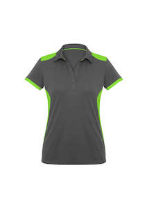 Ladies Rival Polo - Grey/Fluorescent Lime