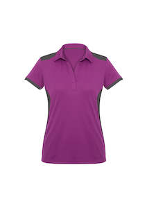 Ladies Rival Polo - Cerise/Grey