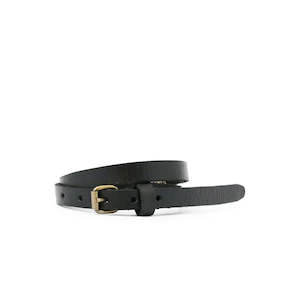 Women's Vintage Slim Belt 15mm - Black