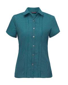 Stretch Spot Blouse Short Sleeve - Teal