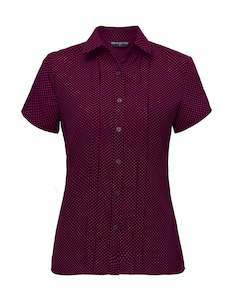 Stretch Spot Blouse Short Sleeve - Grape