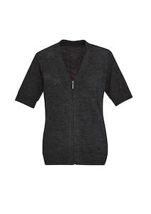 Women's Zip Front Short Sleeve Cardigan