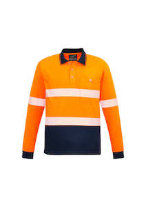 Unisex Hi Vis Segmented Long Sleeve Polo