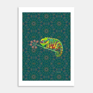 Cupid Chameleon Art Print By Sarah Molloy