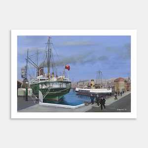 Lyttelton Ferry ‘Wahine’ And Eastbourne Ferry ‘Muritai’ Art Print By Roly Hermans