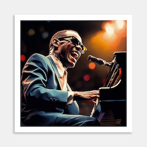 Ray Charles Art Print By Candace Pettus