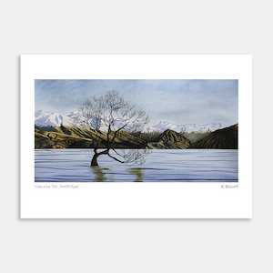 Wanaka Tree Wintertime Art Print by Kate Boswell