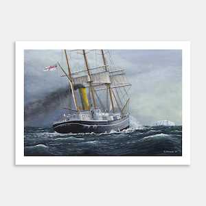 Captain Scott’s ‘Terra Nova’ Sailing To Antarctica Art Print By Roly Hermans