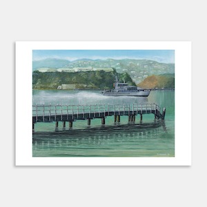 Police Boat On Wellington Harbour Art Print By Roly Hermans