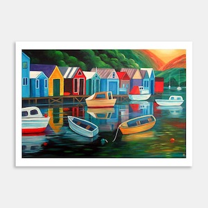 Paremata Boatsheds Art Print By Irina Velman