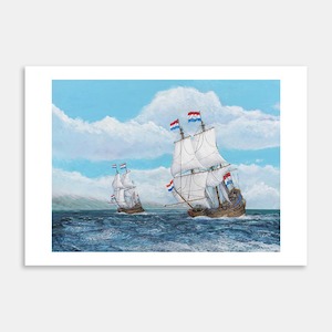 Abel Tasman’s Heemskerck and Zeehaen 1642 Art Print By Roly Hermans