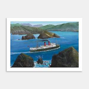 Picton Ferry ‘Tamahine’ Entering The Tory Channel Art Print By Roly Hermans