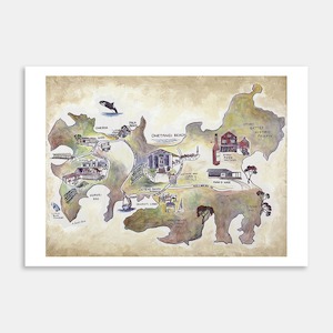 Waiheke Map Art Print By Sarah-Jane Smith