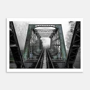 Bridge In The Mist Art Print By John Botton