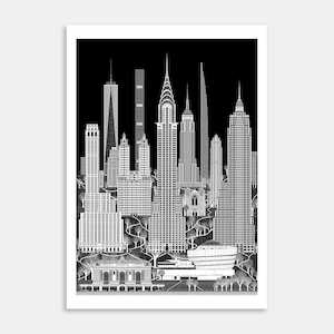 Cityscapes Manhattan Reimagined Art Print By Glenn Mulholland