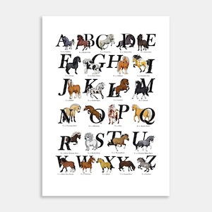 ABC of Horse Breeds Art Print By Roxanne Milson