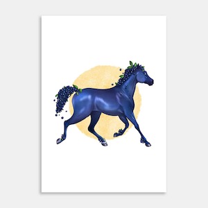 Blueberry Pony Art Print By Roxanne Milson