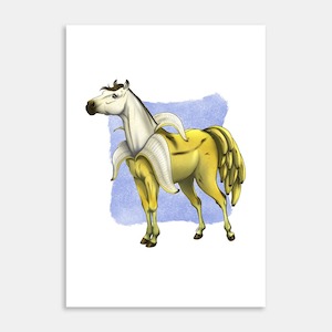 Banana Pony Art Print By Roxanne Milson