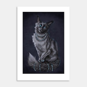 Creative art: Fancy Cat Art Print By Roxanne Milson