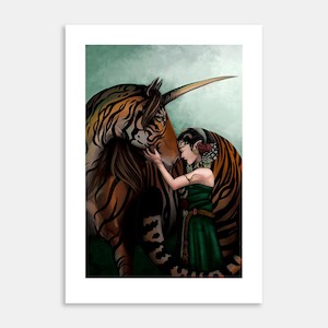 The Tigercorn and His Queen Art Print By Roxanne Milson