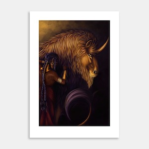 The Lionicorn and His Queen Art Print By Roxanne Milson