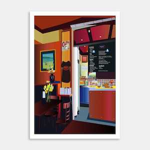 Frederick St Cafe No.1 Art Print By Sarah Molloy