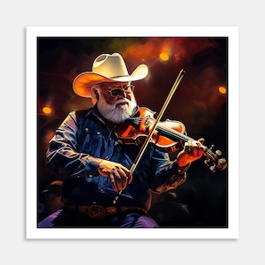 Charlie Daniels Art Print By Candace Pettus