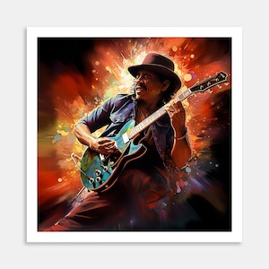 Carlos Santana Art Print By Candace Pettus