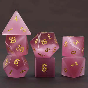 Game: Pink Cat's Eye RPG 7 dice set