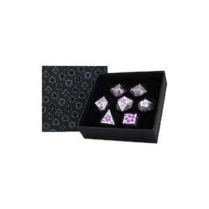 LPG RPG Dice set - Inscripted Sakura Purple