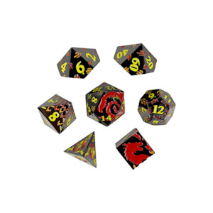 Game: LPG RPG Dice set - Inscripted Dragon Red